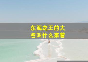 东海龙王的大名叫什么来着