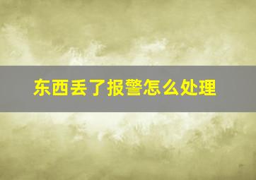 东西丢了报警怎么处理