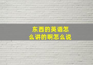 东西的英语怎么讲的啊怎么说