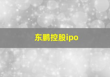 东鹏控股ipo