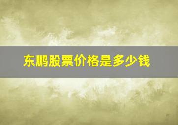 东鹏股票价格是多少钱