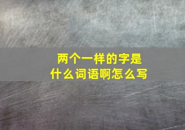 两个一样的字是什么词语啊怎么写