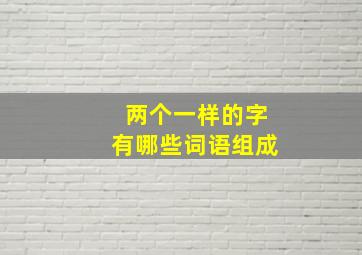 两个一样的字有哪些词语组成