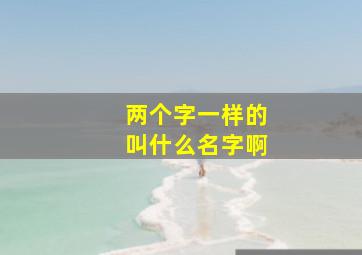 两个字一样的叫什么名字啊