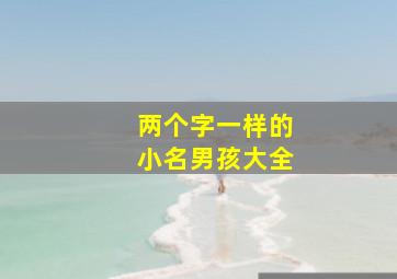 两个字一样的小名男孩大全