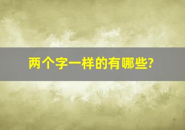 两个字一样的有哪些?