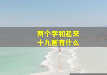 两个字和起来十九画有什么