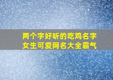 两个字好听的吃鸡名字女生可爱网名大全霸气