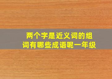 两个字是近义词的组词有哪些成语呢一年级