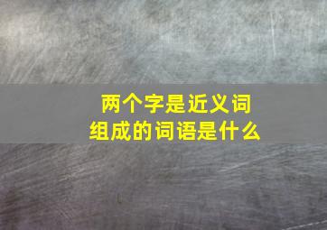 两个字是近义词组成的词语是什么