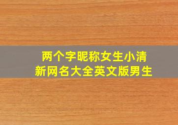 两个字昵称女生小清新网名大全英文版男生