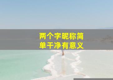 两个字昵称简单干净有意义