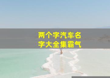 两个字汽车名字大全集霸气