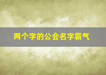 两个字的公会名字霸气