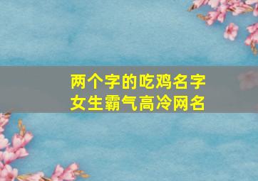 两个字的吃鸡名字女生霸气高冷网名