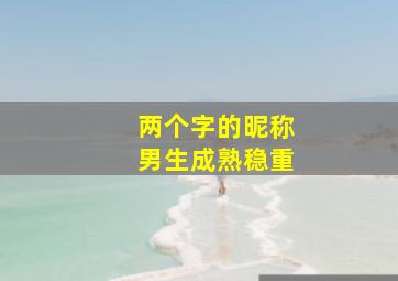 两个字的昵称男生成熟稳重