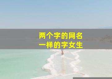 两个字的网名一样的字女生