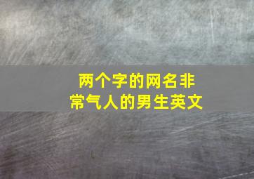 两个字的网名非常气人的男生英文