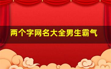 两个字网名大全男生霸气