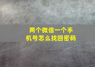 两个微信一个手机号怎么找回密码