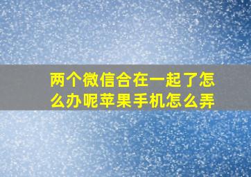 两个微信合在一起了怎么办呢苹果手机怎么弄