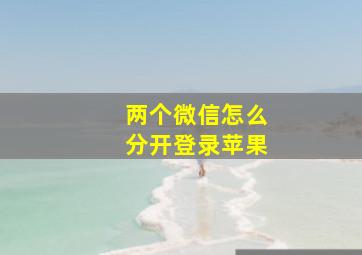 两个微信怎么分开登录苹果