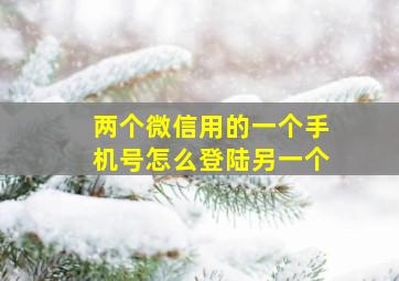 两个微信用的一个手机号怎么登陆另一个