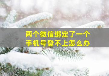 两个微信绑定了一个手机号登不上怎么办