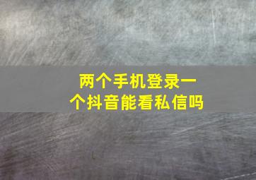 两个手机登录一个抖音能看私信吗