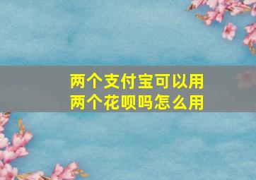 两个支付宝可以用两个花呗吗怎么用