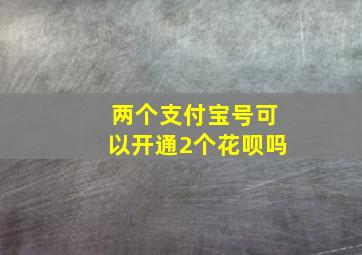 两个支付宝号可以开通2个花呗吗