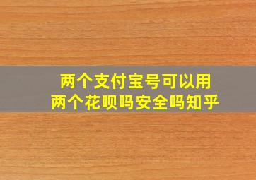 两个支付宝号可以用两个花呗吗安全吗知乎