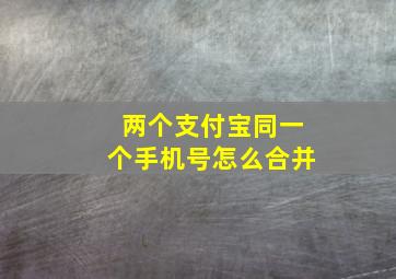 两个支付宝同一个手机号怎么合并