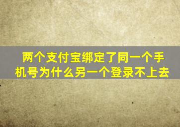 两个支付宝绑定了同一个手机号为什么另一个登录不上去