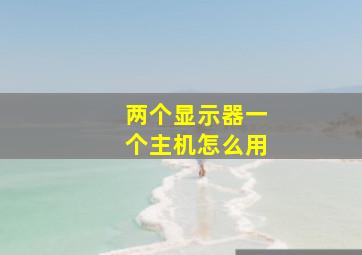 两个显示器一个主机怎么用