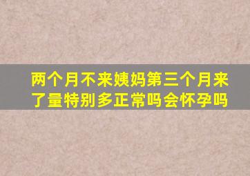 两个月不来姨妈第三个月来了量特别多正常吗会怀孕吗