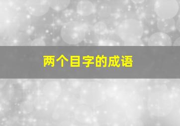 两个目字的成语