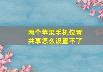 两个苹果手机位置共享怎么设置不了