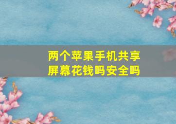 两个苹果手机共享屏幕花钱吗安全吗