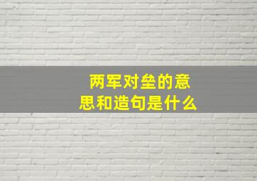 两军对垒的意思和造句是什么