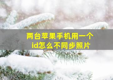 两台苹果手机用一个id怎么不同步照片