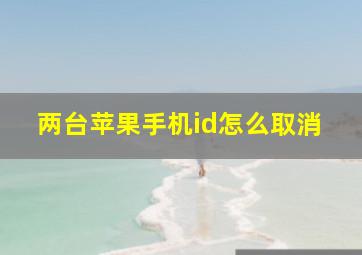 两台苹果手机id怎么取消