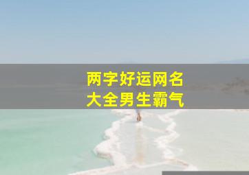 两字好运网名大全男生霸气