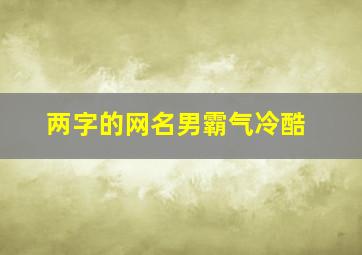 两字的网名男霸气冷酷