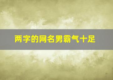 两字的网名男霸气十足