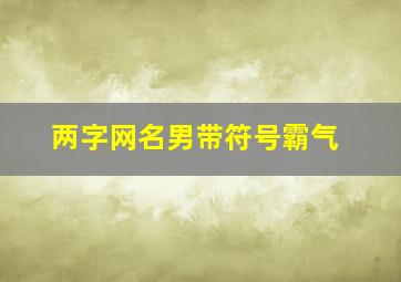 两字网名男带符号霸气