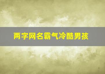 两字网名霸气冷酷男孩