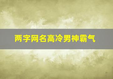 两字网名高冷男神霸气