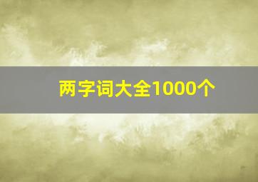 两字词大全1000个