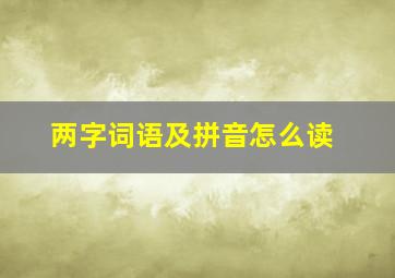 两字词语及拼音怎么读